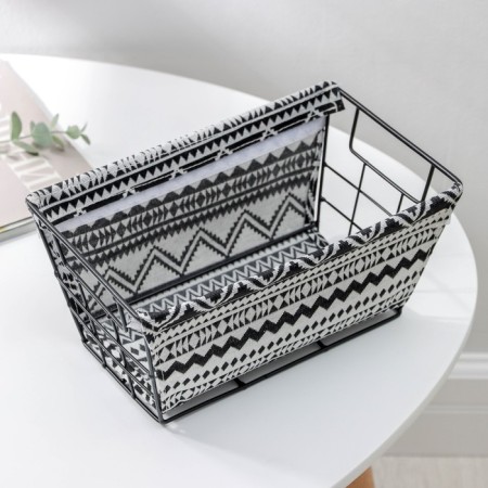 Basket for storage of the shade "Morocco", 25 × 15 × 11.5 cm, black and white color-1