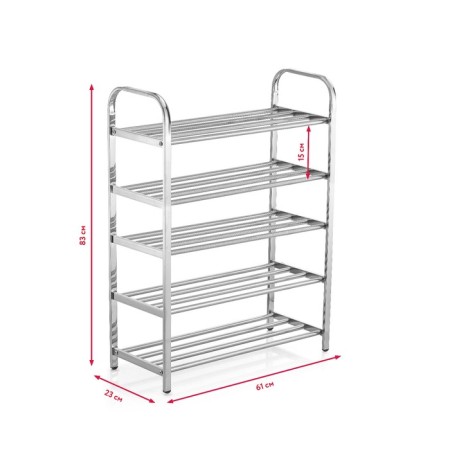 Tribune shoes, 610 × 230 × 830 mm, 5-tier shoes, chromium color-1