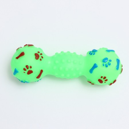 Brying toy "dumbbells with paws" for dogs, 13 cm, green-1