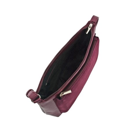 Women's bag (B2800-07140) Artificial leather + suede, burgundy, 1x210x30 cm-1