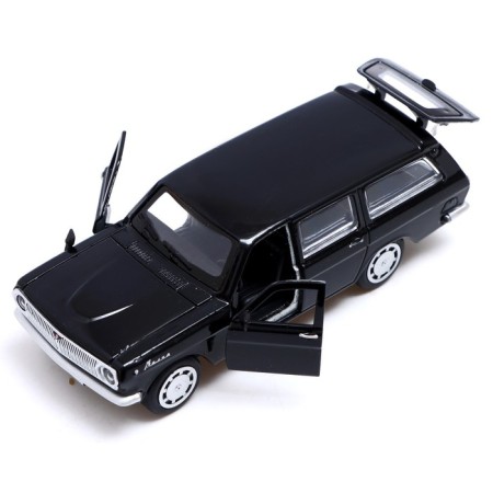 Metal machine "GAZ-2402 Volga", 12 cm, doors, luggage, black color open-2