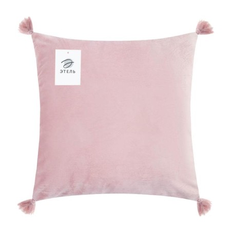 Decorative pillowcase with brushes Ethel Color Pink, 45x45 cm, polyester, velor-4