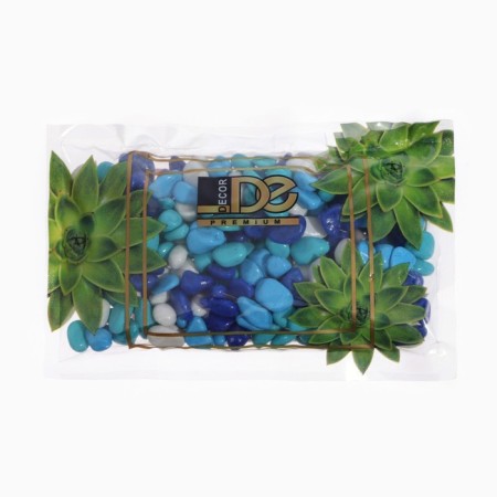 Soil for the aquarium (5-10 mm) Blue-blue-white-turquoise, 350 g-2