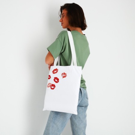Bag Schoper "Kisses" 35x0.5x40 cm, Department without lightning, without lining, white-7