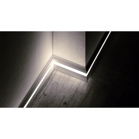 Plastic white plinth under LED tape 80x16x2000mm-2