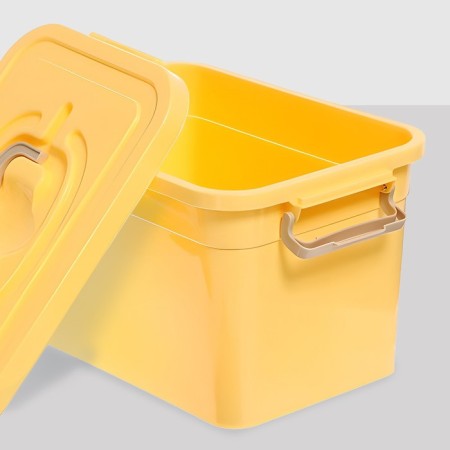 Container for storage with a lid, 6.5 l, beige color-2