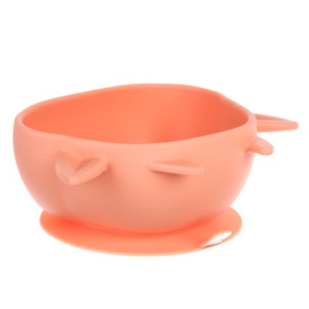 Baby plate on a suction cup, silicone, pink color, rr: 12x15x5.5 cm-7