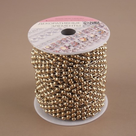 Beads on threads, flat, 14 mm, 9 ± 1 m, gold color-2