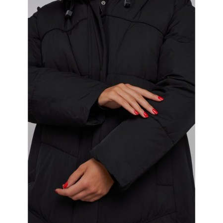 Coat insulated winter female, size 50, black color-14