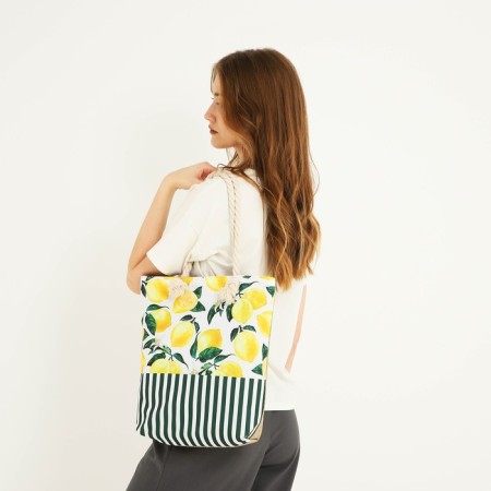 Bag Women's beach on lightning, white/yellow color-10