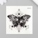 Tattoo on the body black "butterfly with geometry" 8x7.5 cm