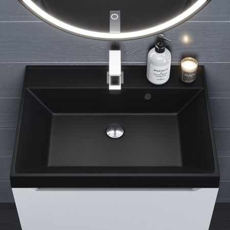 Sink uperwood Classic Quartz 60 cm, quartz, black matte, coal-1