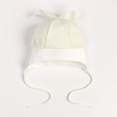 Children's hat, milk color, size 44-46