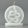 Interior candle "Snake in a circle", white, 66 x 69 x 27