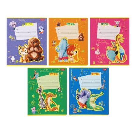 Notebook 12 sheets in a cage on a clip of Happy Zoo, mix