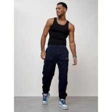 Cargo jeans men, size 46-48, dark blue color