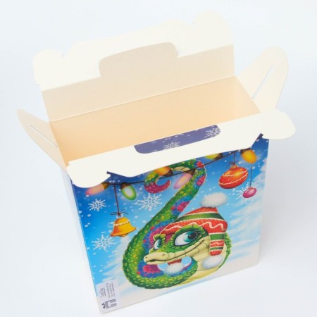 New Year. Gift box New Year's gift chrome "snakes" with animation 17 x 6.8 x 20.8 cm.-3
