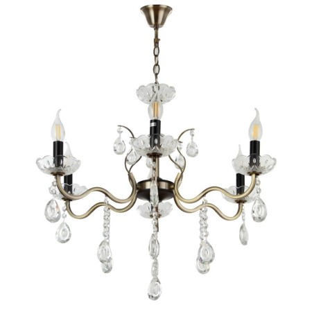 Chandelier A3804/6 ab+bk bronze/black/crystal 6x40W E14 67x56x87cm