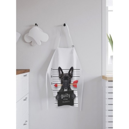 Apron of a kitchen with a photo print "Dog in love", adjustable, size OS-1