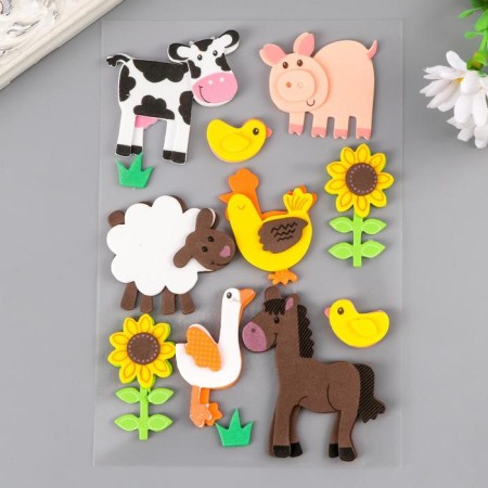 Stickers from EVA "Farm" (set 12 pcs) Assorted