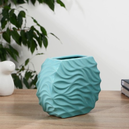 VAZA Ceramics desktop "Ivi" 18 cm, blue-1