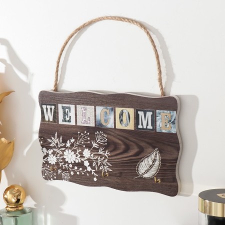 Decorative tree hooks "Welcome. Flowers" 2.5x19.2x11.8 cm