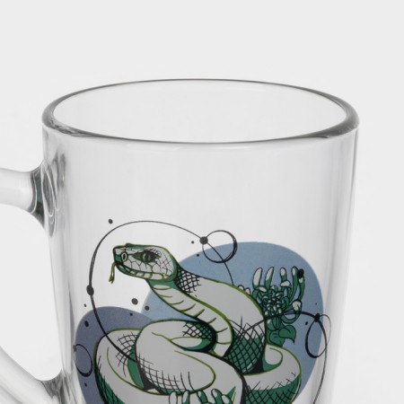 New Year's glass coffee mug "Snakes", 300 ml, mix-4