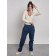 Warmed female trousers, size 42, dark blue color