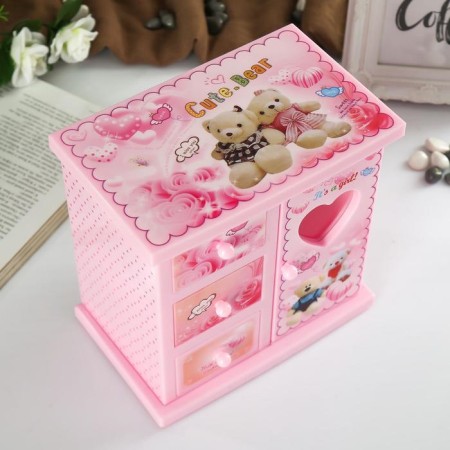 Musical box "Pink cabinet with surprises" 18x18x12 cm-4