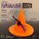 Carnival hat with a black spider, orange color