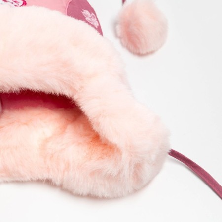 Hat for the girl "Bom with embroidery", lingonberry color/light pink, size 48-2