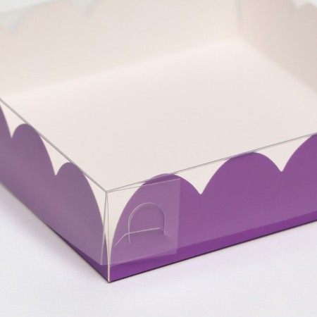 Box for cookies, lilac, 12 x 12 x 3 cm-1