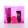 Cosmetic bag with a zip-butter, pink color