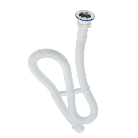 Hofrosiphon ORIO AS-30112, 1 1/2 "x40 mm, with a stainless grill d = 70 mm, l = 1500 mm, white