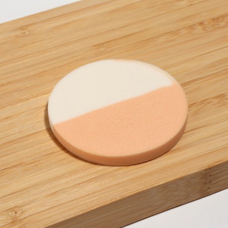 Makeup sponge, d = 5.5 cm, white/beige color-1