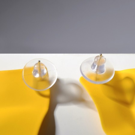 Earrings Metal "brightness" rhombus, yellow color-2