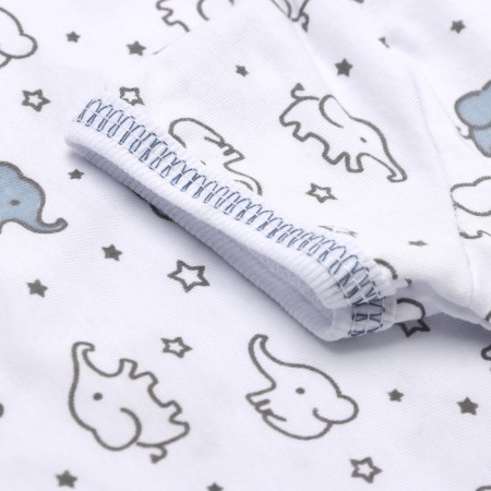 Body baby with short sleeve, white color/elephants, height 80-2