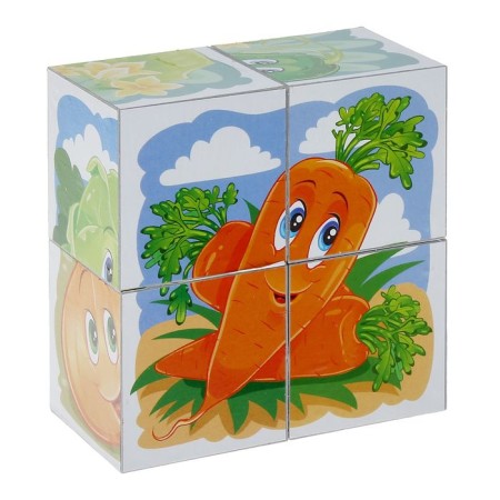 Cubes "Vegetables", 4 pieces-3