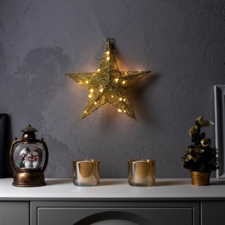 LED figure "Golden Star" 30.5 cm, metal, batteries AAX2 (not complete), glow warm white