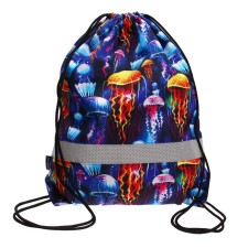 A bag for shoes 500 x 410 mm Erich Krause, a density of 300D, with a reflective strip, with ventilation, neon jellyfish