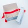New Year. Gift box New Year's box lid is a “dream” with a satin ribbon 17 x 17 x 17 cm.