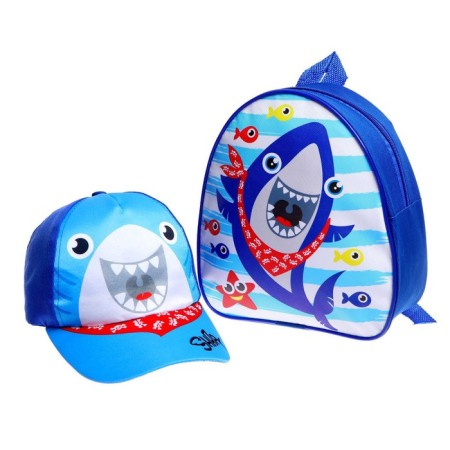 Children's set "Shark" (backpack+cap), rr. 52-54 cm-7