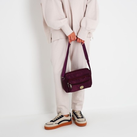 Cross-Bodi Bag with zipper, purple color-7
