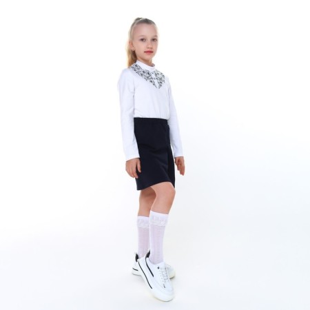 School blouse for a girl, white color, height 122 cm-1