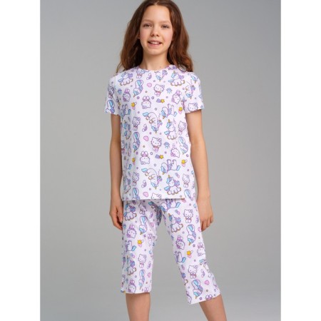 Pajama for the girl PlayTode: T -shirt and Bridges, height 128 cm-1