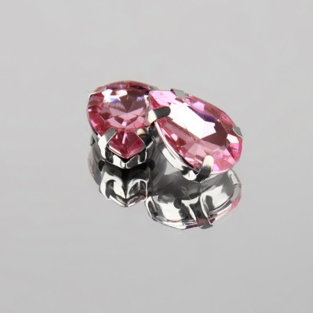 Rhinestones are sewing "drop", rimmed, 10 × 14 mm, 20 pcs, pink color-3