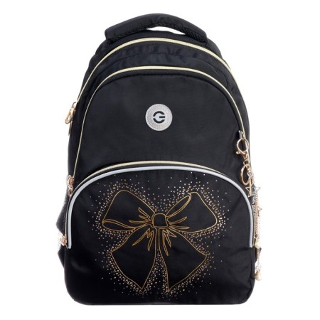 School backpack, 40 x 27 x 20 cm, Grizzly, ergonomic back, laptop department, black-2