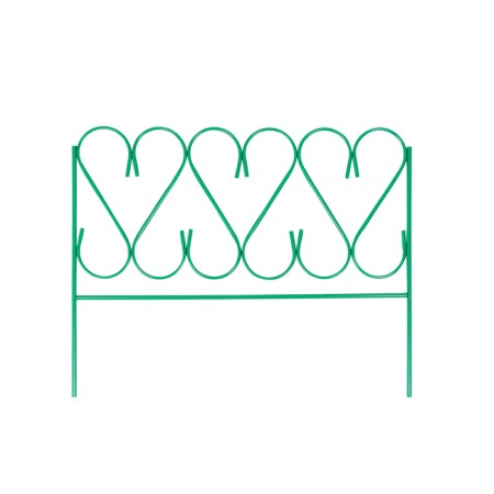 Decorative fence, 54 × 340 cm, 5 sections, metal, green, "elegant"-9
