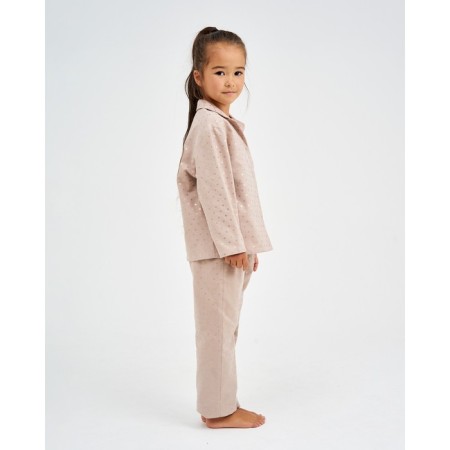 Пижама детская из фланели (рубашка, брюки) KAFTAN "Сердечки", рост 110-116, бежевый-6