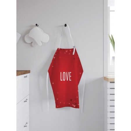 Apron of a kitchen with a photo print "Love", adjustable, size OS-1